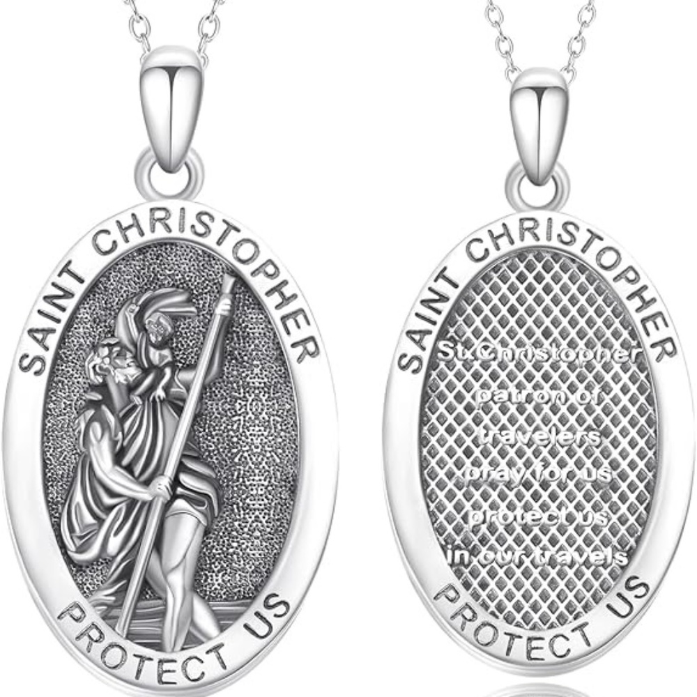 St. Christopher Sterling Silver Pendant Necklace